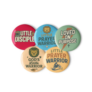 Christian Kids Pin Set | Little Prayer Warrior & Little Disciple Pins | Faith Based Kids Backpack Pins | 5 Piece Set