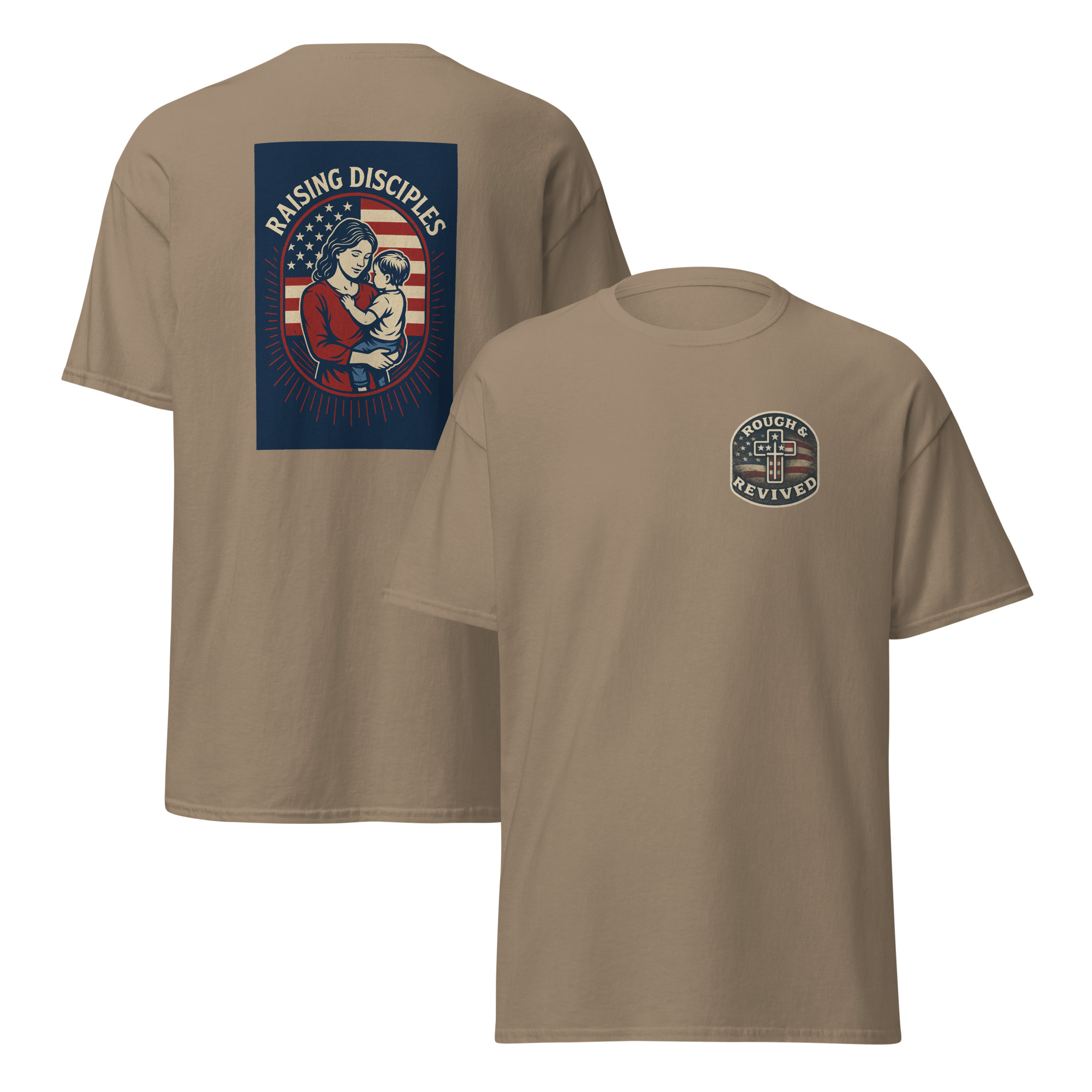 Raising Disciples Patriotic Mom & Child Christian T-Shirt – Faith-Filled American Family Tee - Image 10