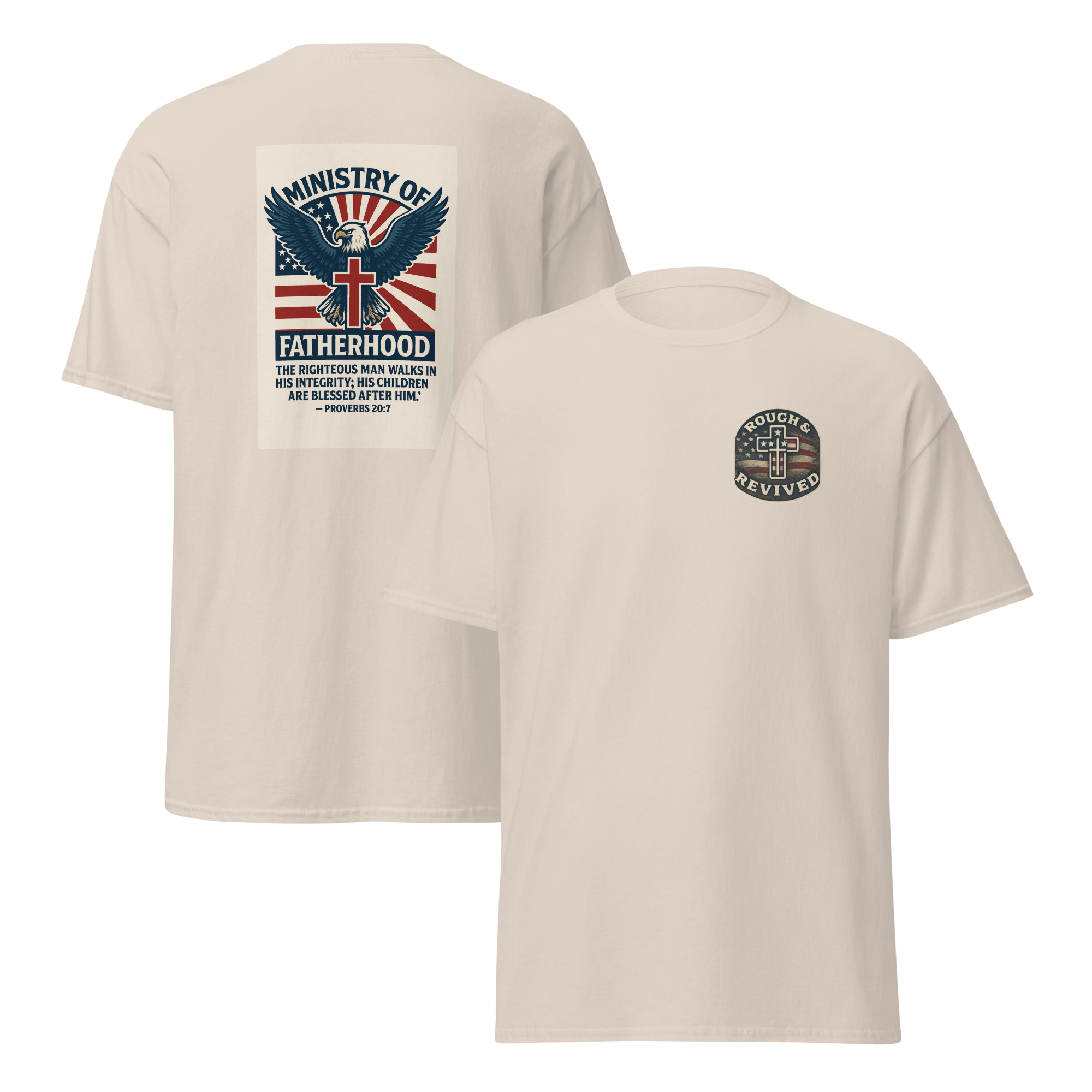 Ministry of Fatherhood Patriotic Eagle & Cross T-Shirt – Christian Dad Leadership Tee - Image 9