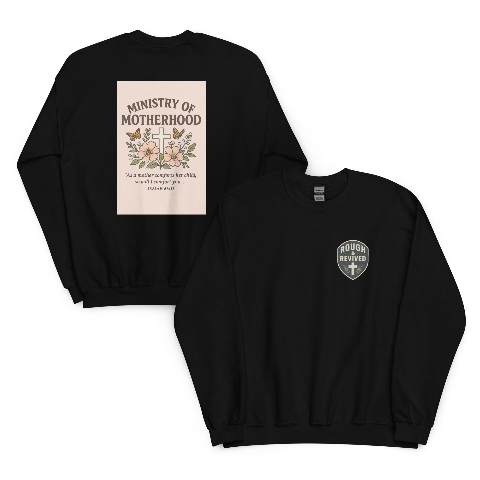 Ministry of Motherhood Floral Cross Sweater | Faith-Filled Christian Mom Apparel - Image 2