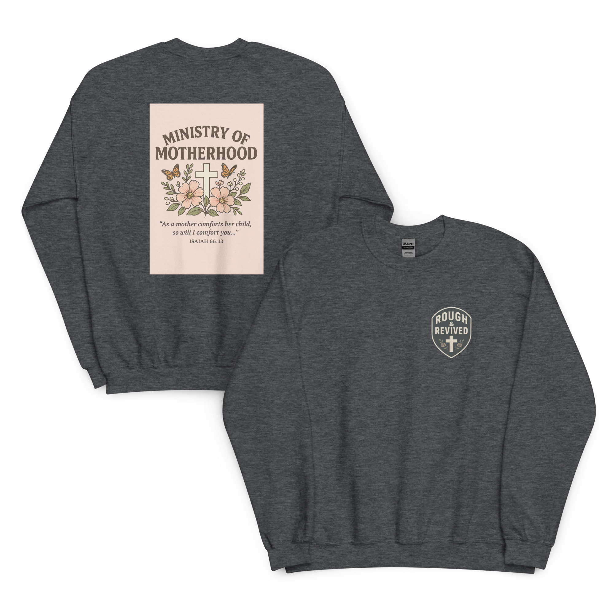 Ministry of Motherhood Floral Cross Sweater | Faith-Filled Christian Mom Apparel - Image 7