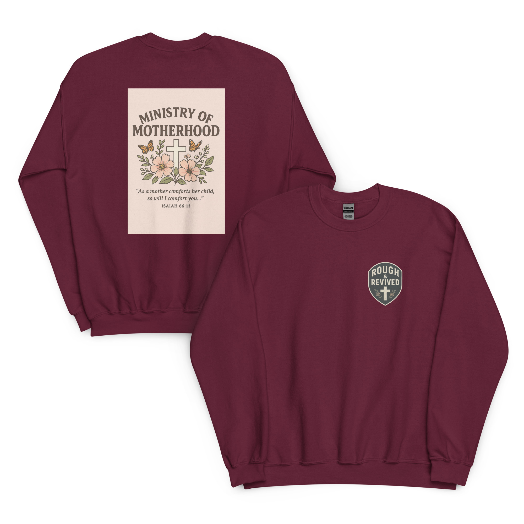 Ministry of Motherhood Floral Cross Sweater | Faith-Filled Christian Mom Apparel - Image 4