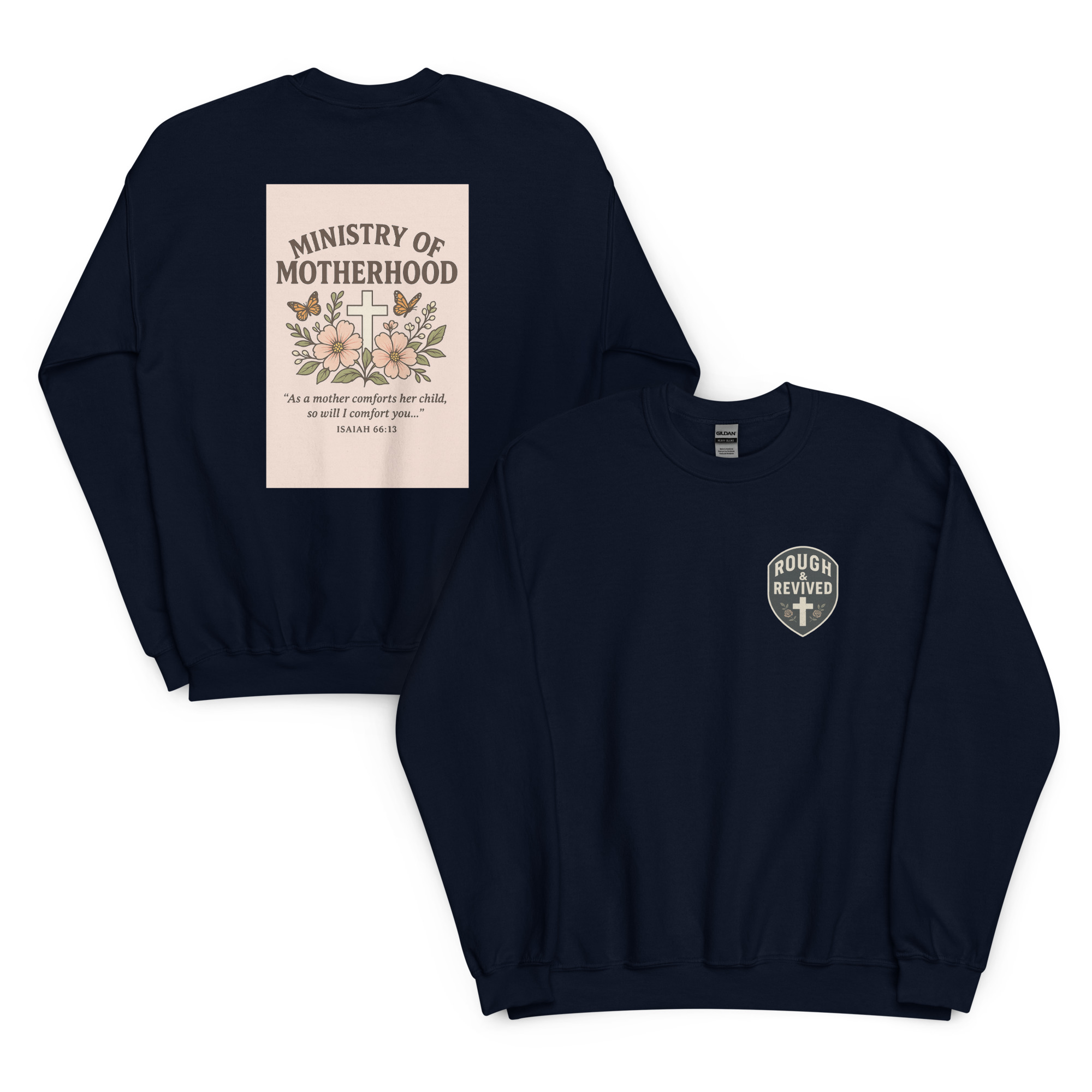 Ministry of Motherhood Floral Cross Sweater | Faith-Filled Christian Mom Apparel - Image 3