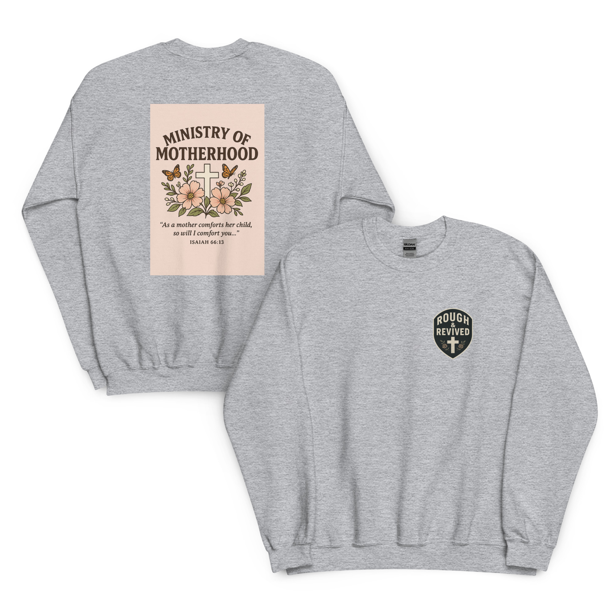 Ministry of Motherhood Floral Cross Sweater | Faith-Filled Christian Mom Apparel - Image 12