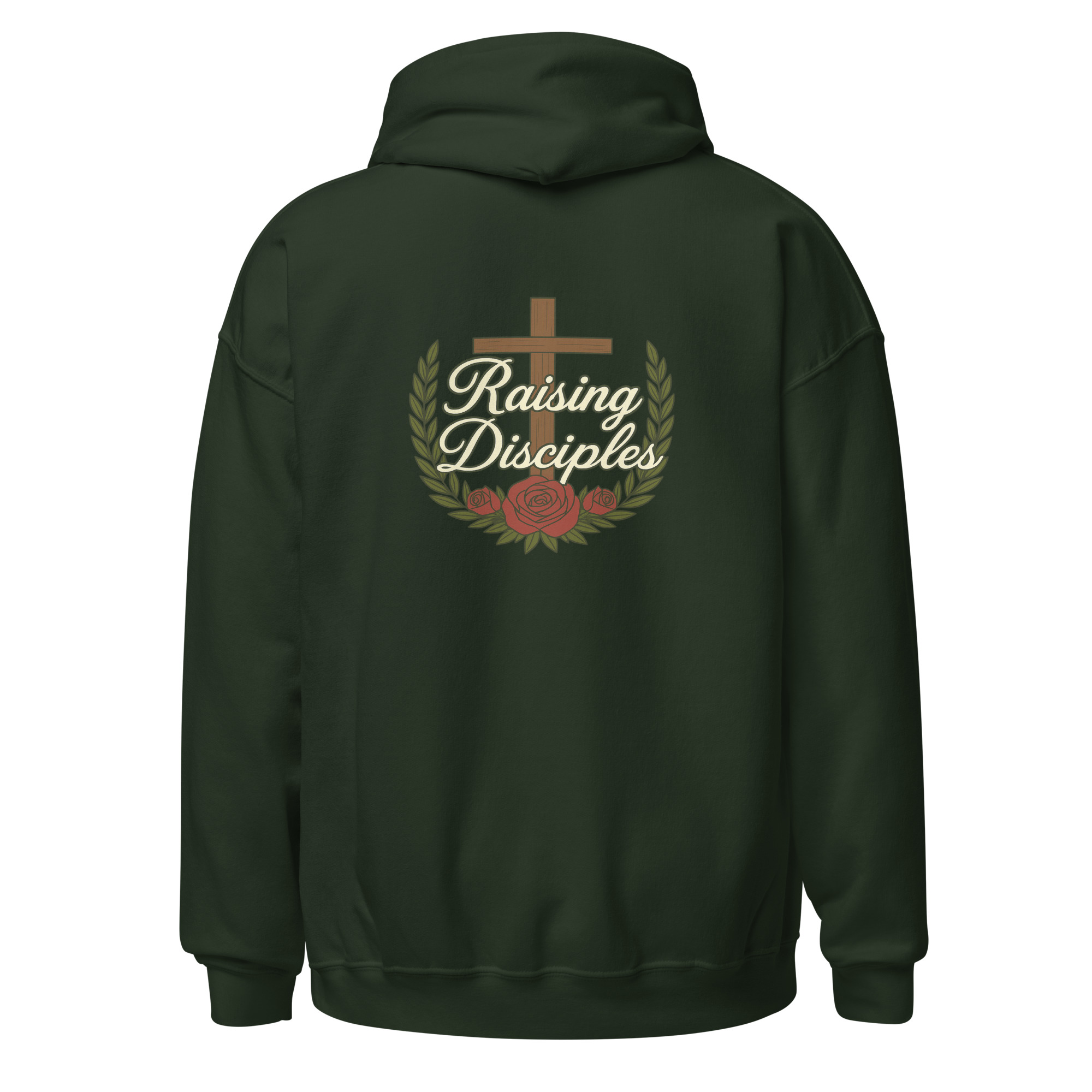 Raising Disciples Christian Hoodie with Roses & Cross Hoodie - Image 10