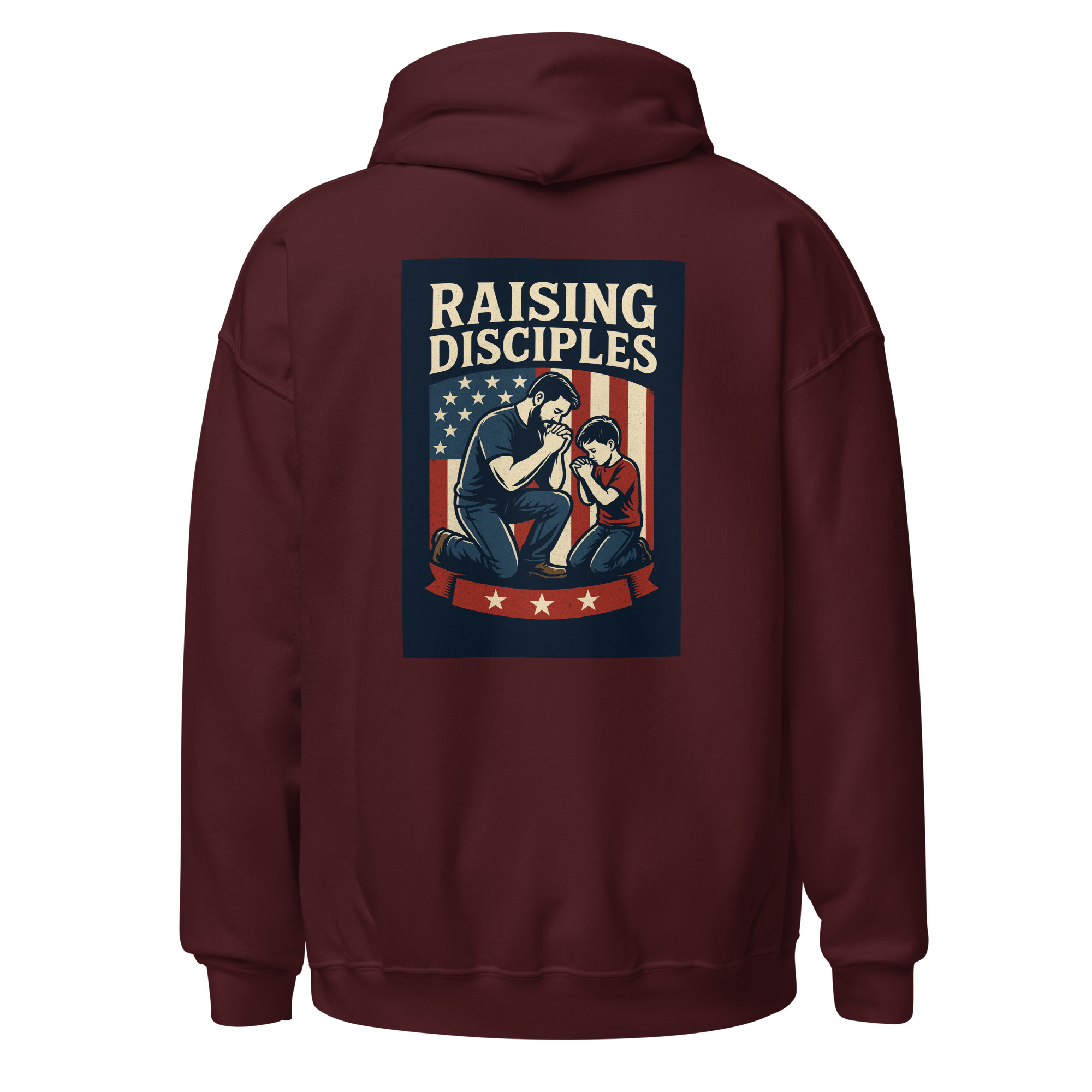 Raising Disciples Patriotic Prayer Hoodie – Christian Father & Son American Flag Hoodie - Image 8