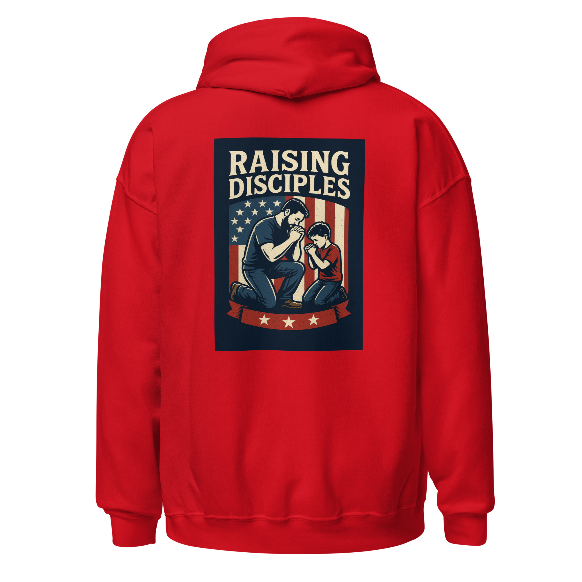 Raising Disciples Patriotic Prayer Hoodie – Christian Father & Son American Flag Hoodie - Image 12