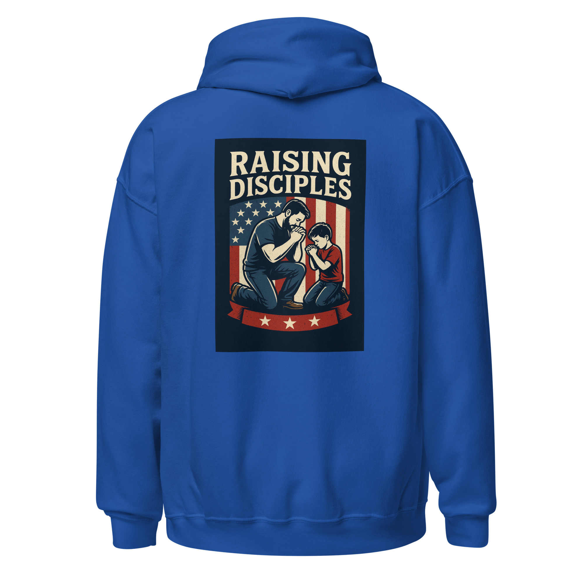 Raising Disciples Patriotic Prayer Hoodie – Christian Father & Son American Flag Hoodie