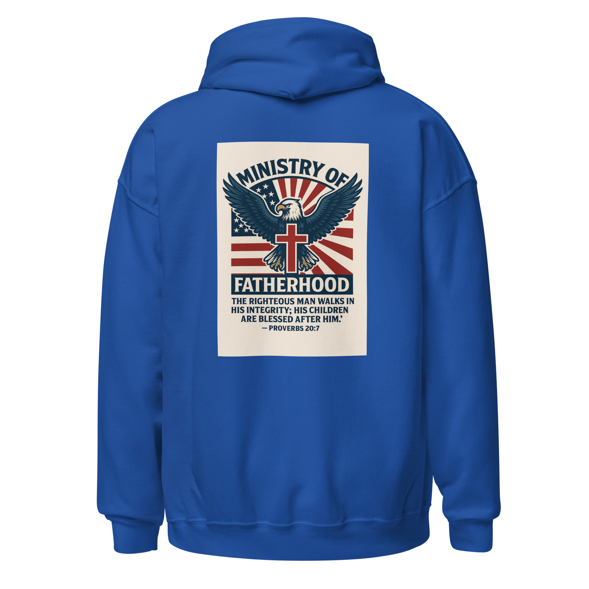 Ministry of Fatherhood Patriotic Eagle & Cross Hoodie – Christian Dad Leadership Hoodie - Image 16