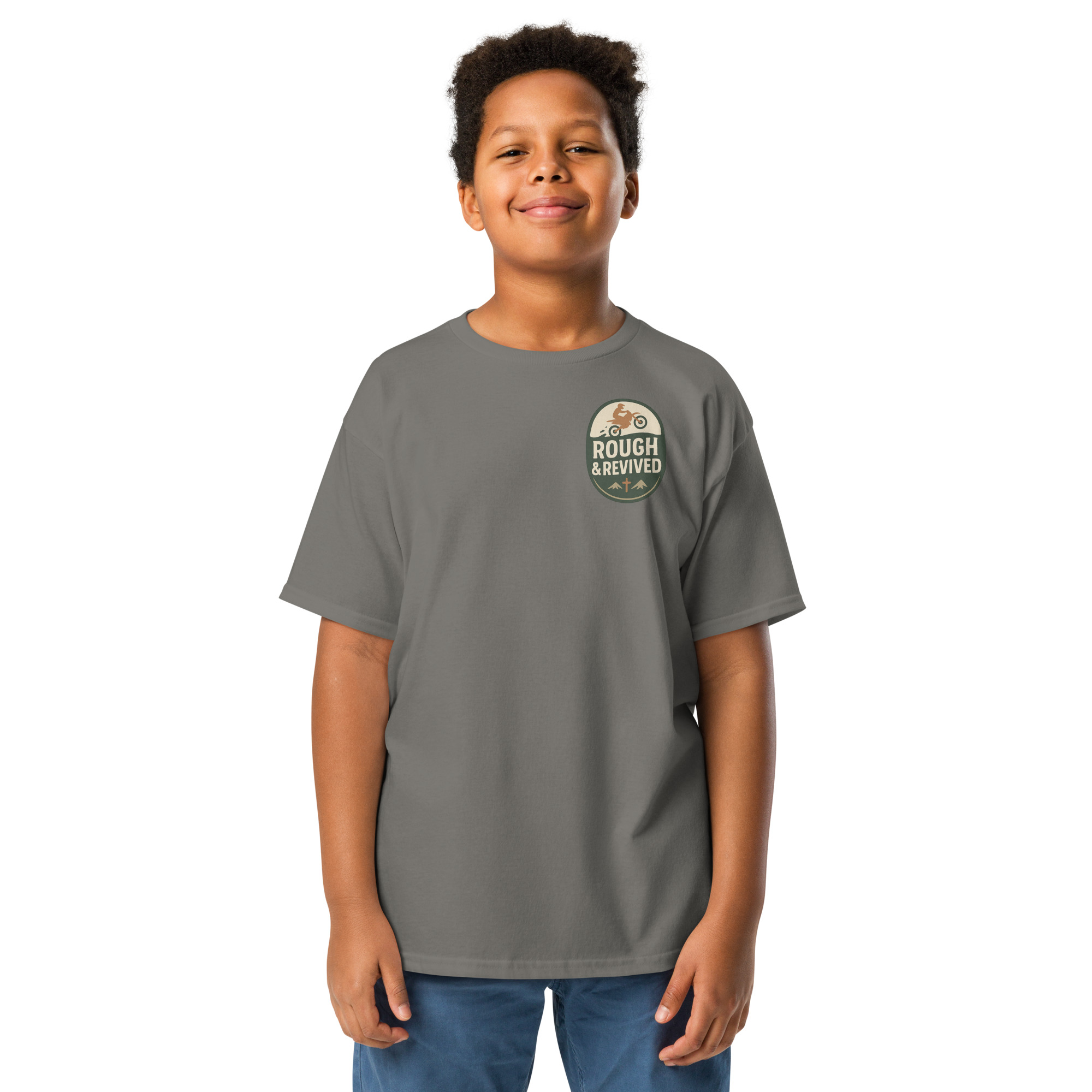 Little Disciple Dirt Bike Tee – Christian Boys Motocross Shirt | Rough & Revived Kids Apparel - Image 13