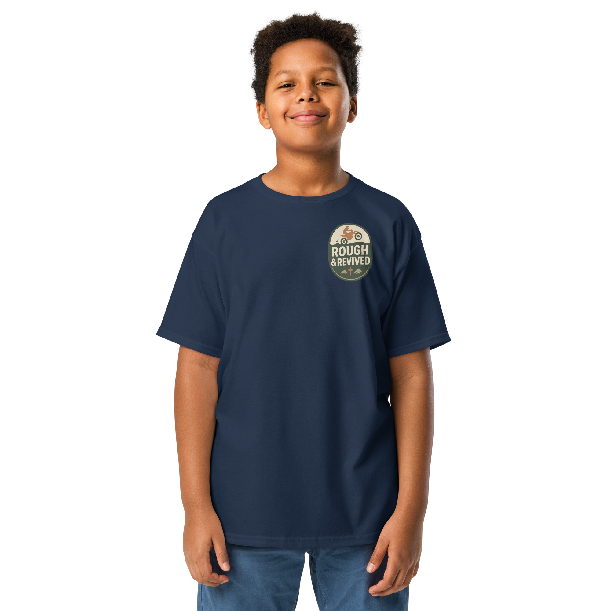 Little Disciple Dirt Bike Tee – Christian Boys Motocross Shirt | Rough & Revived Kids Apparel - Image 4